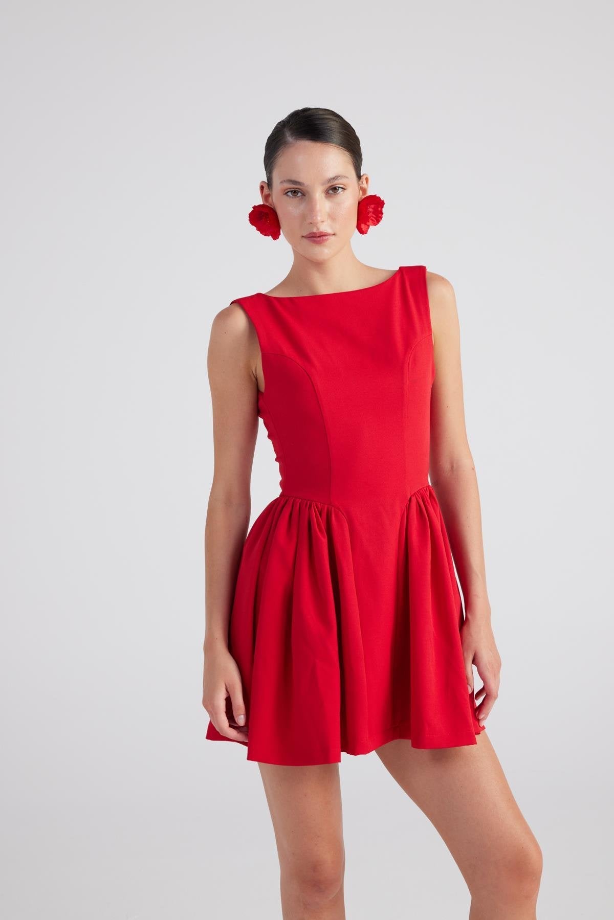 Alena Red Pleated Skirt Mini Dress Buy Me Fur Alena Red Pleated Skirt Mini Dress Buy Me Fur