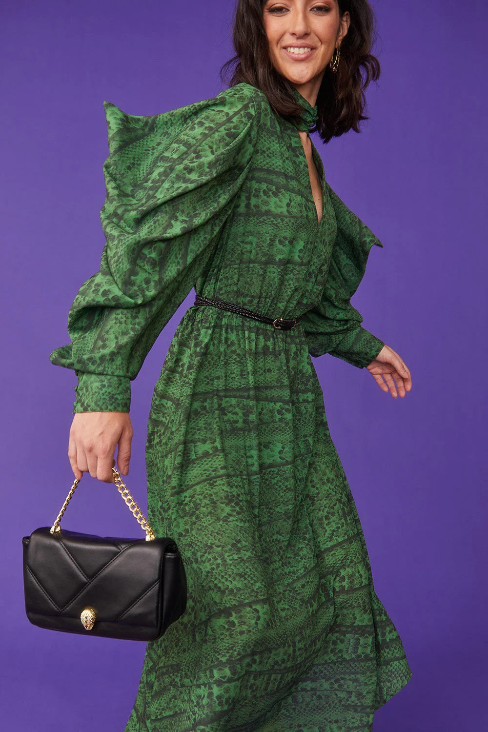 Black Vegan Leather Quilted Bag