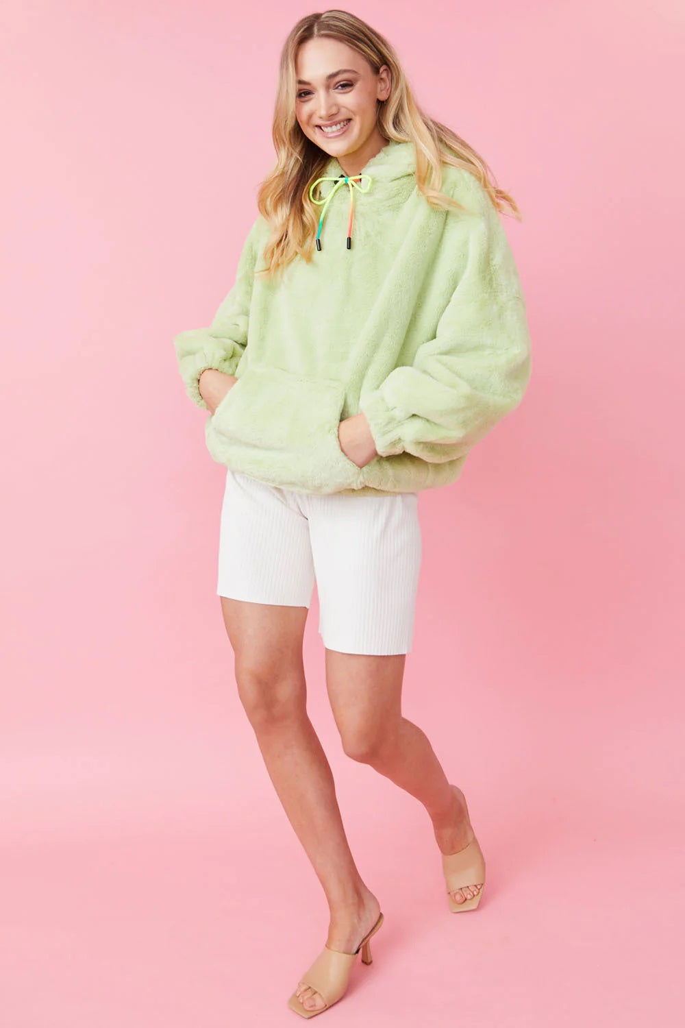 Faux Fur Oversized Pear Hoodie