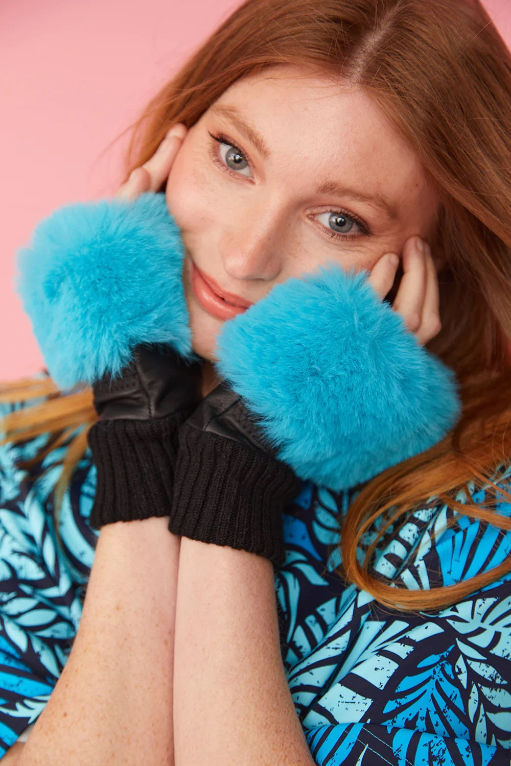 kunstfell handschuhe Marineblaue fingerlose Handschuhe aus Kunstpelz – Buy Me Fur