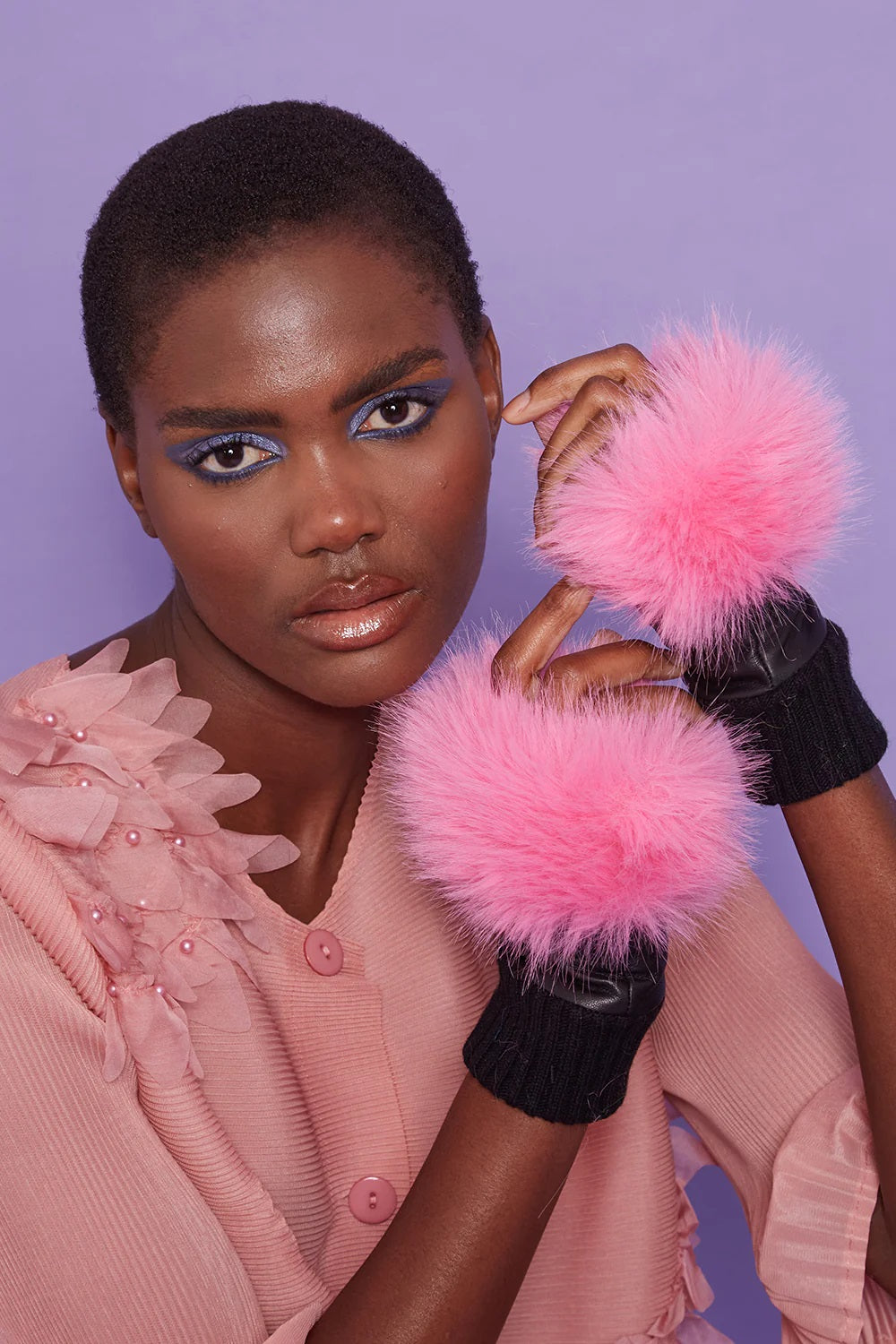 fingerlose handschuhe pink Pinke fingerlose Handschuhe aus Kunstpelz – Buy Me Fur