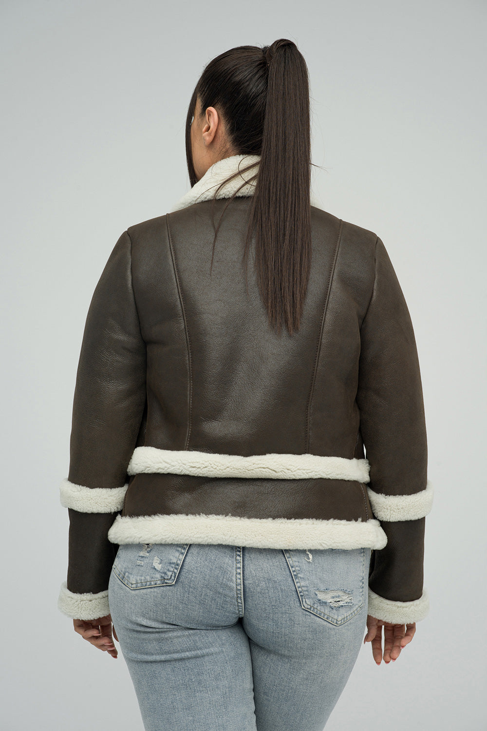 Brown Merino Shearling Leather Jacket