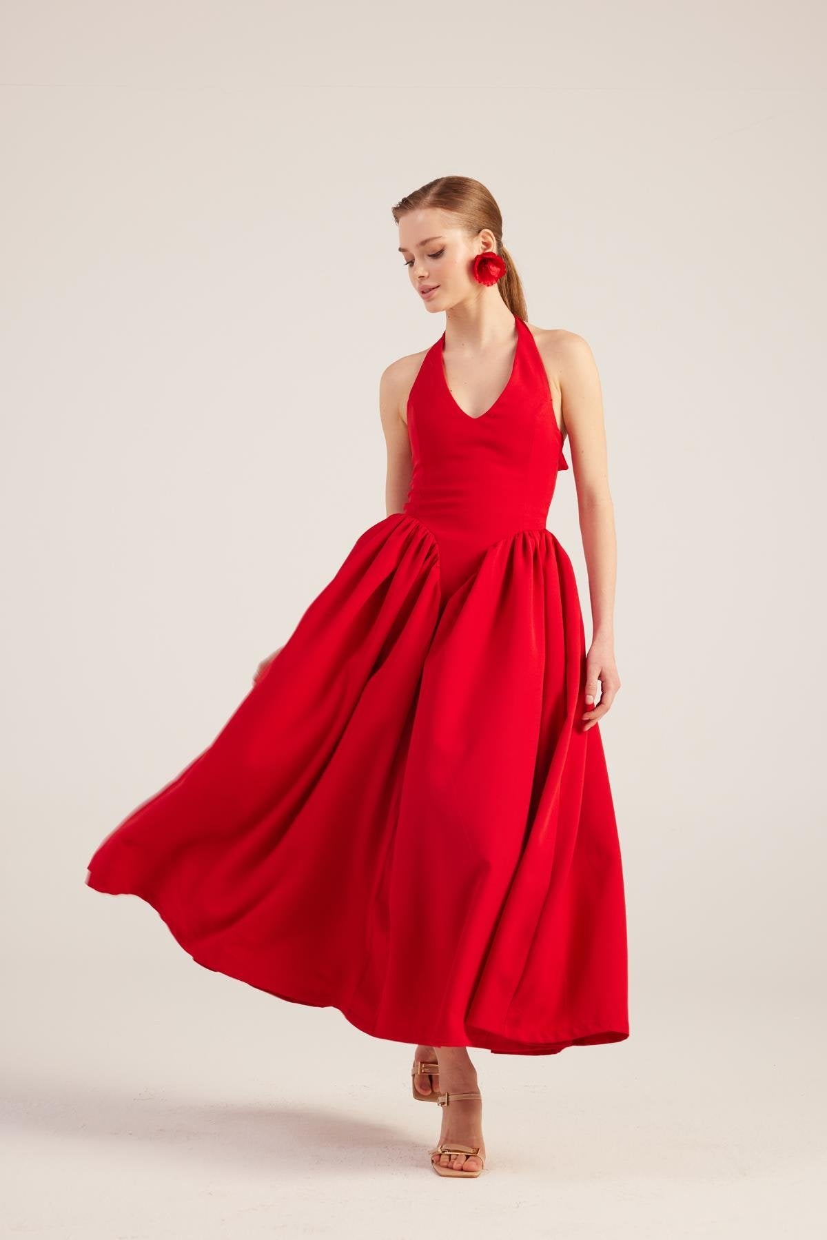 Ophelia Rotes Maxikleid im Prinzessinnenstil