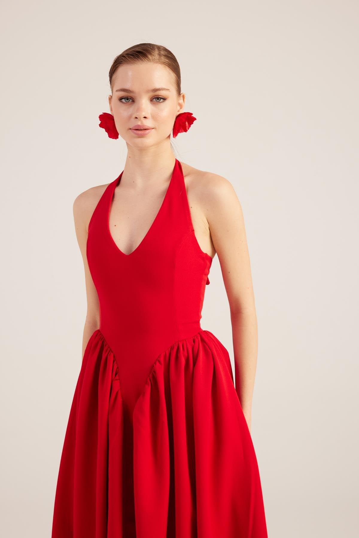 Ophelia Red Princess Style Maxi Dress
