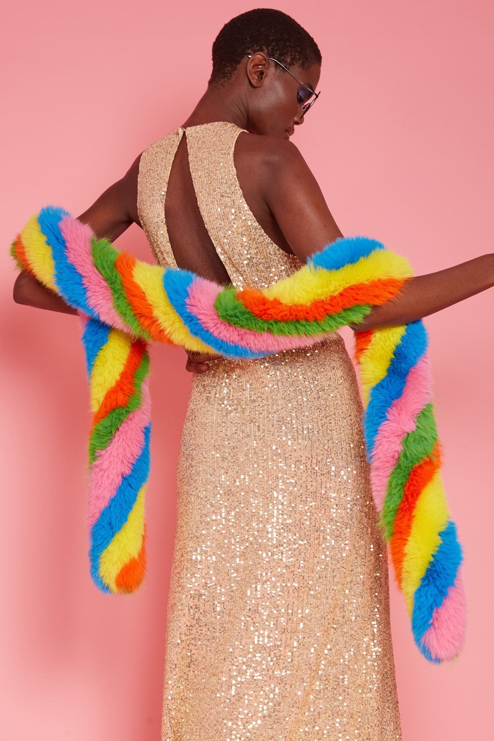 Gold Sequin Lightweight Maxi Sheath Dress