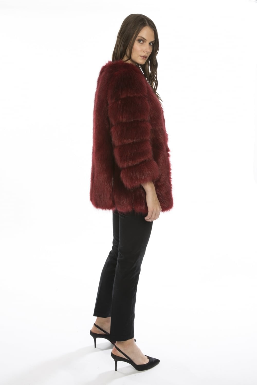Red Faux Fur Coat