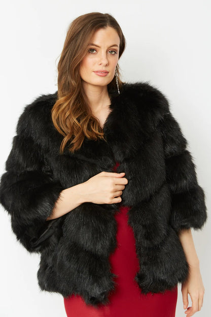 Black Faux Fur Ella Coat