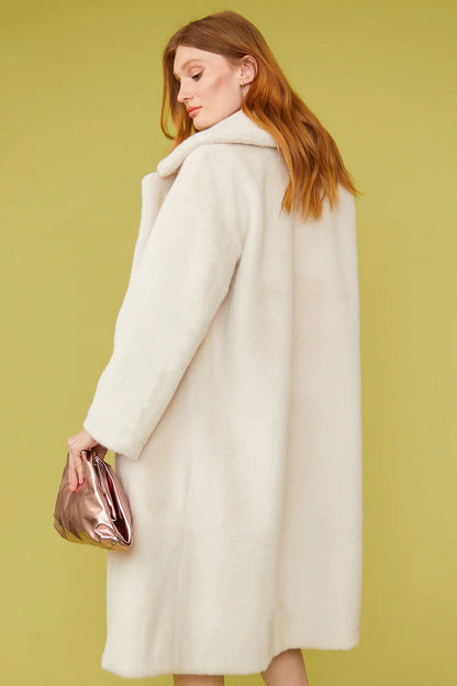 Cream Faux Fur Duchess Maxi Coat