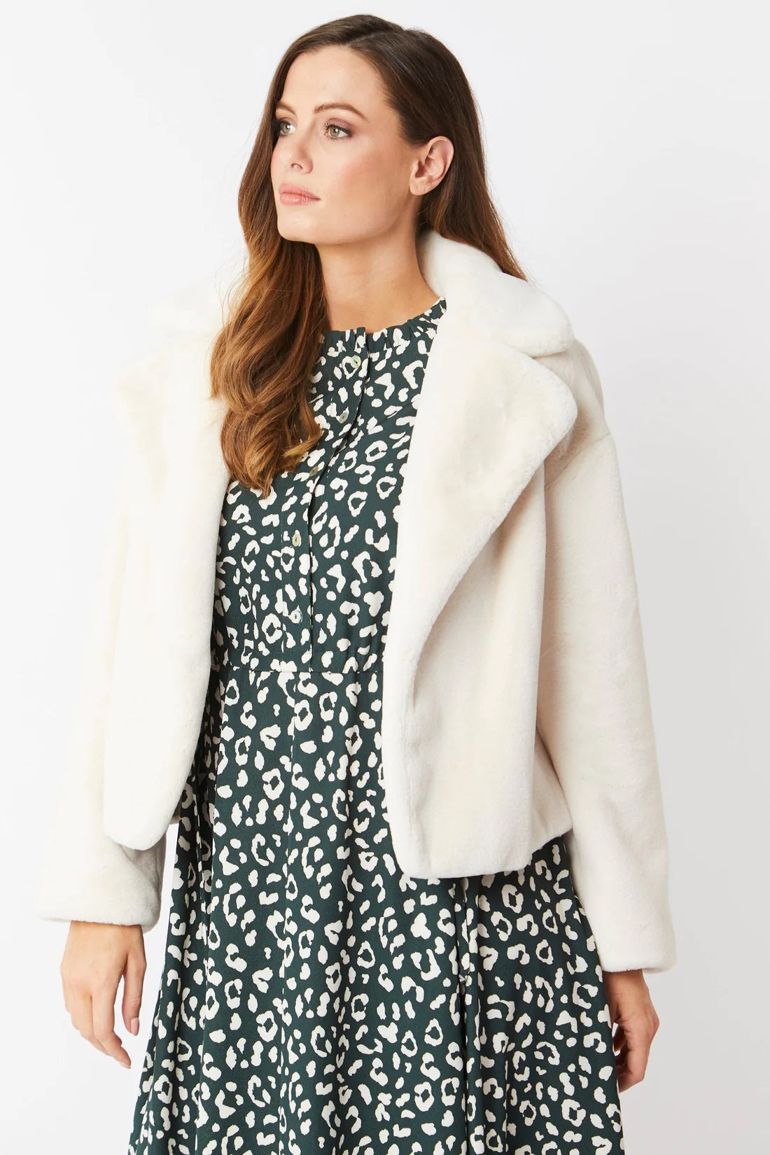 Cream Faux Fur Jacket