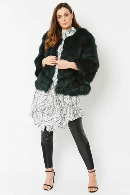 Dark Green Faux Fur Ella Coat