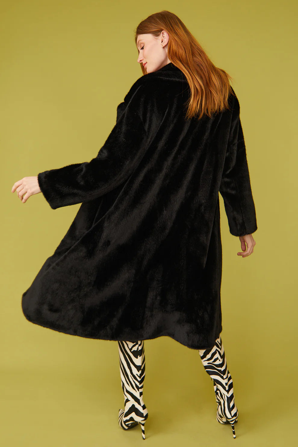 Black Faux Fur Duchess Maxi Coat