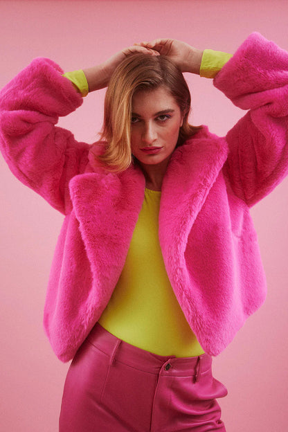 Pink Faux Fur Jacket