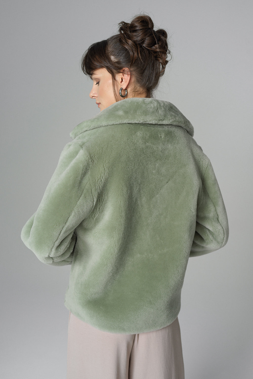 Mint Merino Sheepskin Fur Jacket