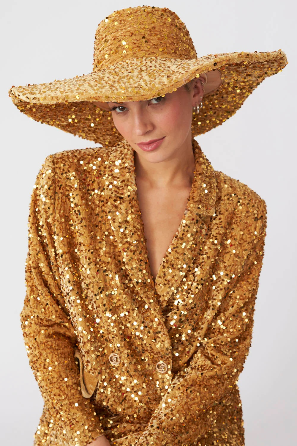 Gold Sequin Handmade Flapper Hat