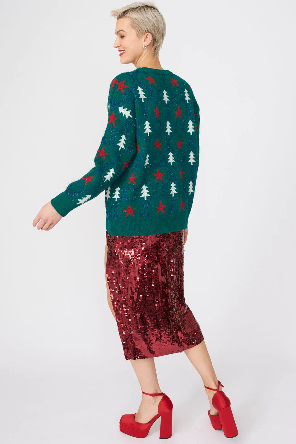 Green Cashmere and Banana Blend Christmas Jumper