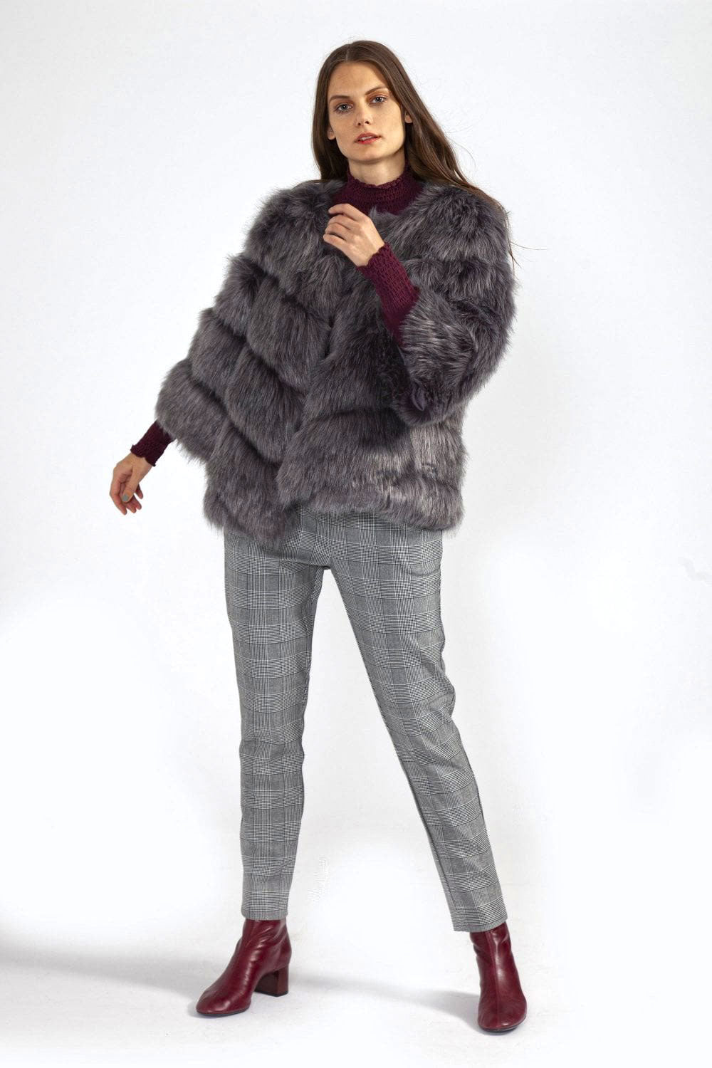 Grey Faux Fur Ella Coat