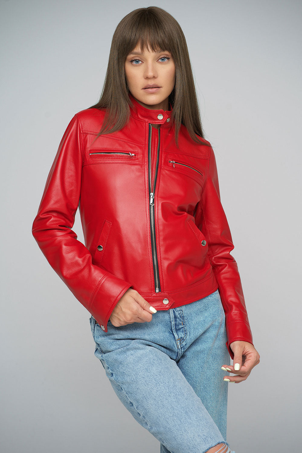 Red Genuine Lambskin Jacket