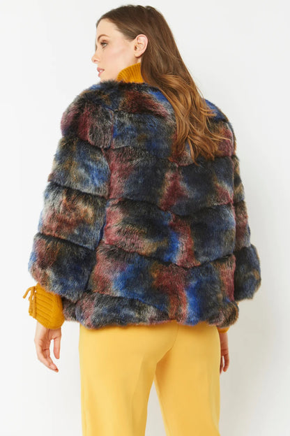 Multicolor Faux Fur Ella Coat