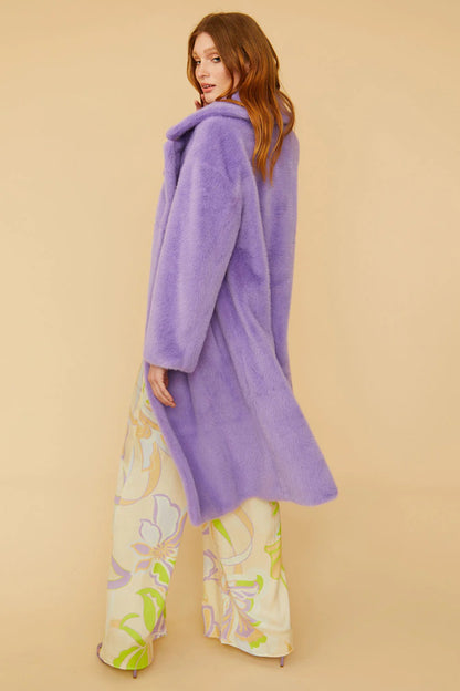 Purple Faux Fur Duchess Maxi Coat