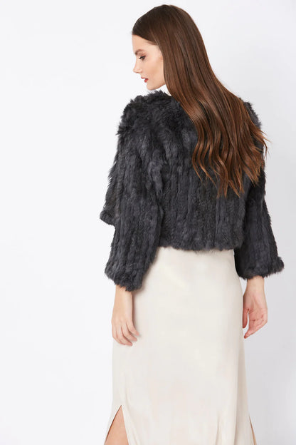 Grey Coney Fur Jacket