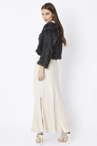 Grey Coney Fur Jacket