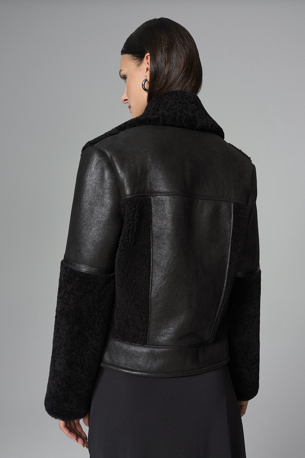 Black Shearling Leather Jacket