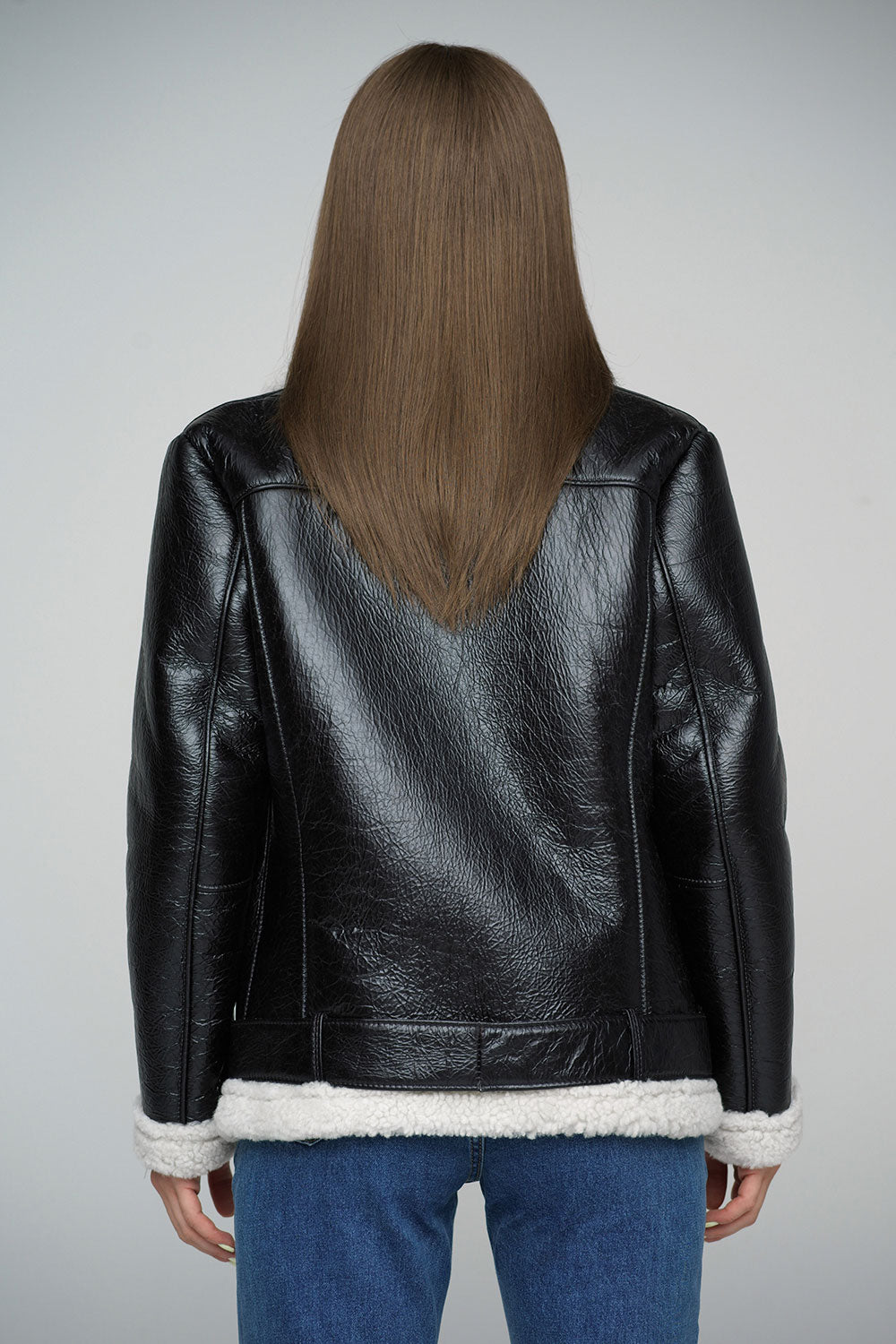 Black Merino Shearling Leather Jacket