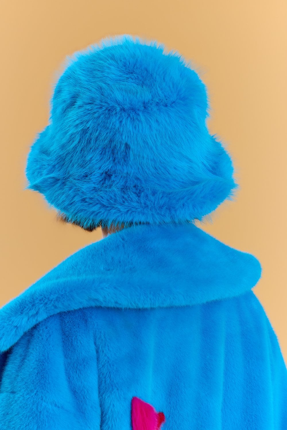 Blue Eco Bamboo Faux Fur Bucket Hat