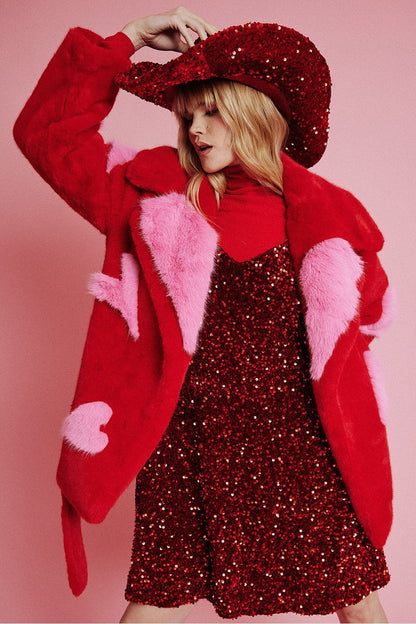 Red Sequin Handmade Flapper Hat