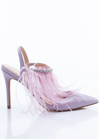 Lilac Pointed Feather Heels-2