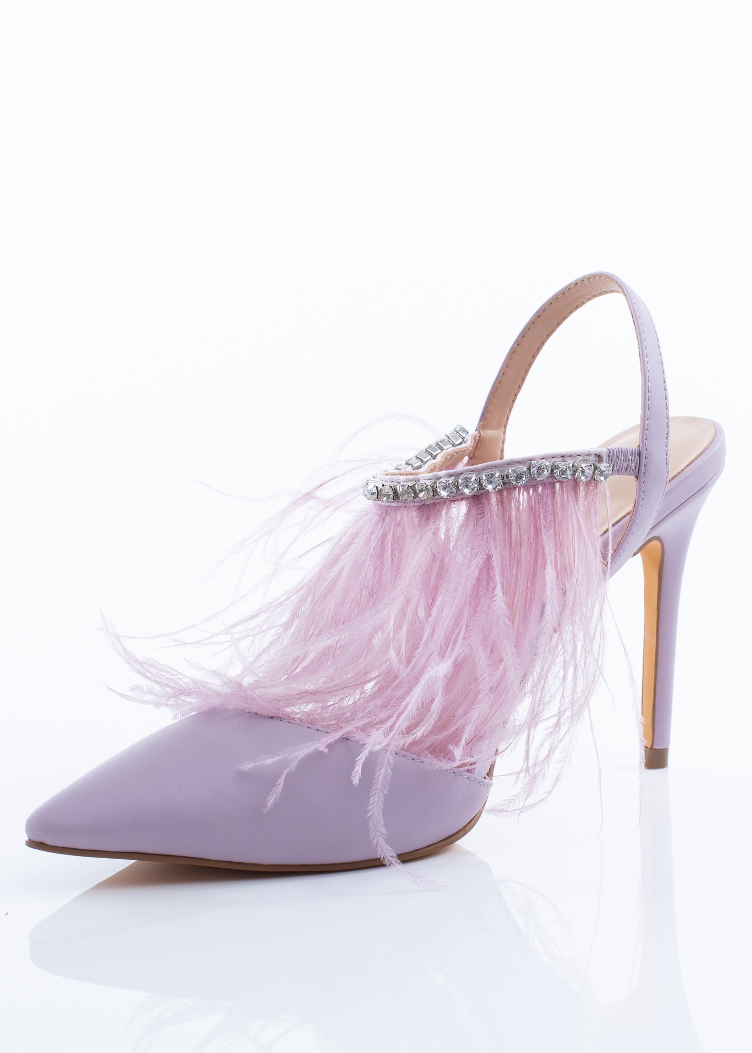 Lilac Pointed Feather Heels-1