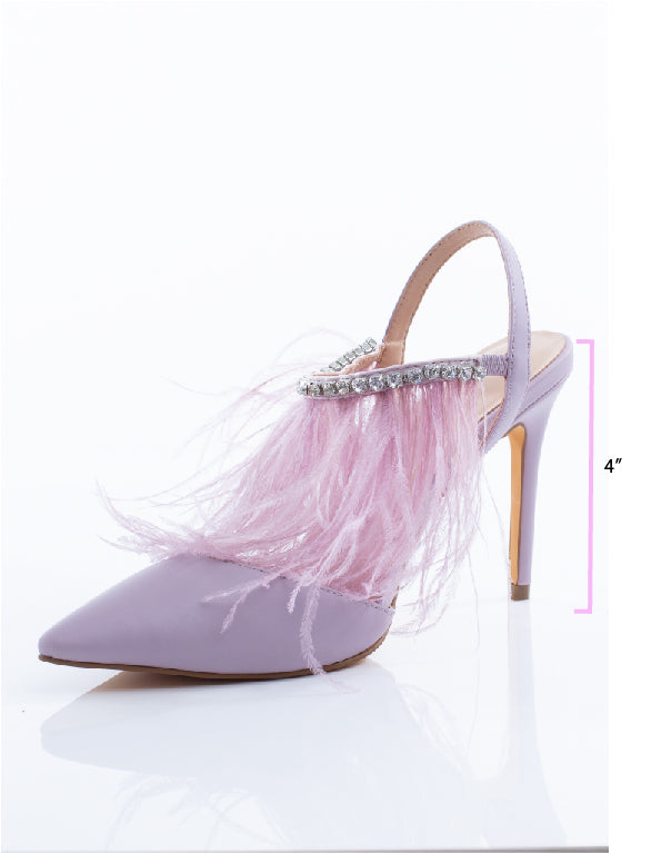 Lilac Pointed Feather Heels-3