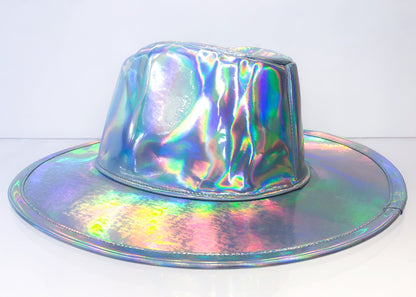 Silver Hologram Wide Brim Hat-4