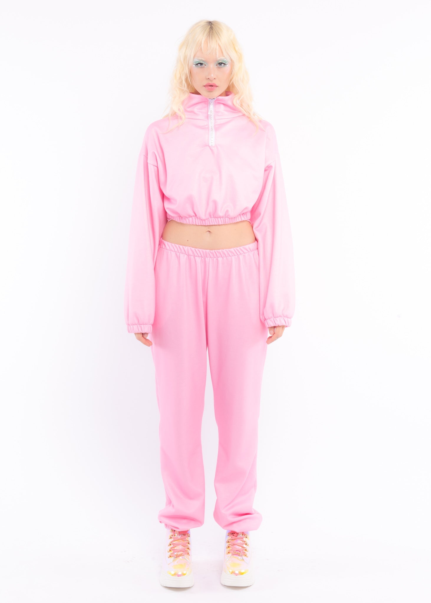 Pink Fleece Sweat Pants-4